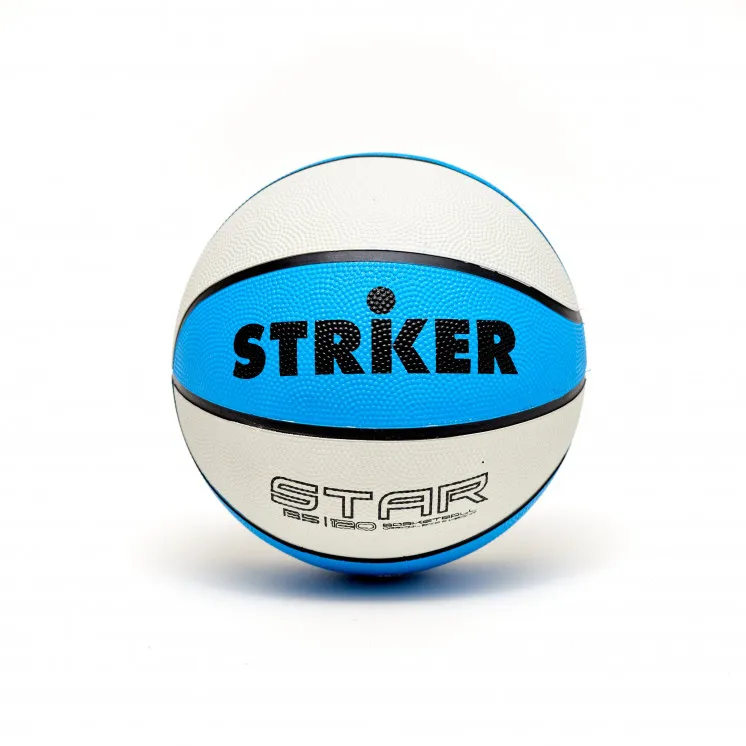 Striker Pelota Basquet Caucho N5 Bicolor Blanco/Celeste